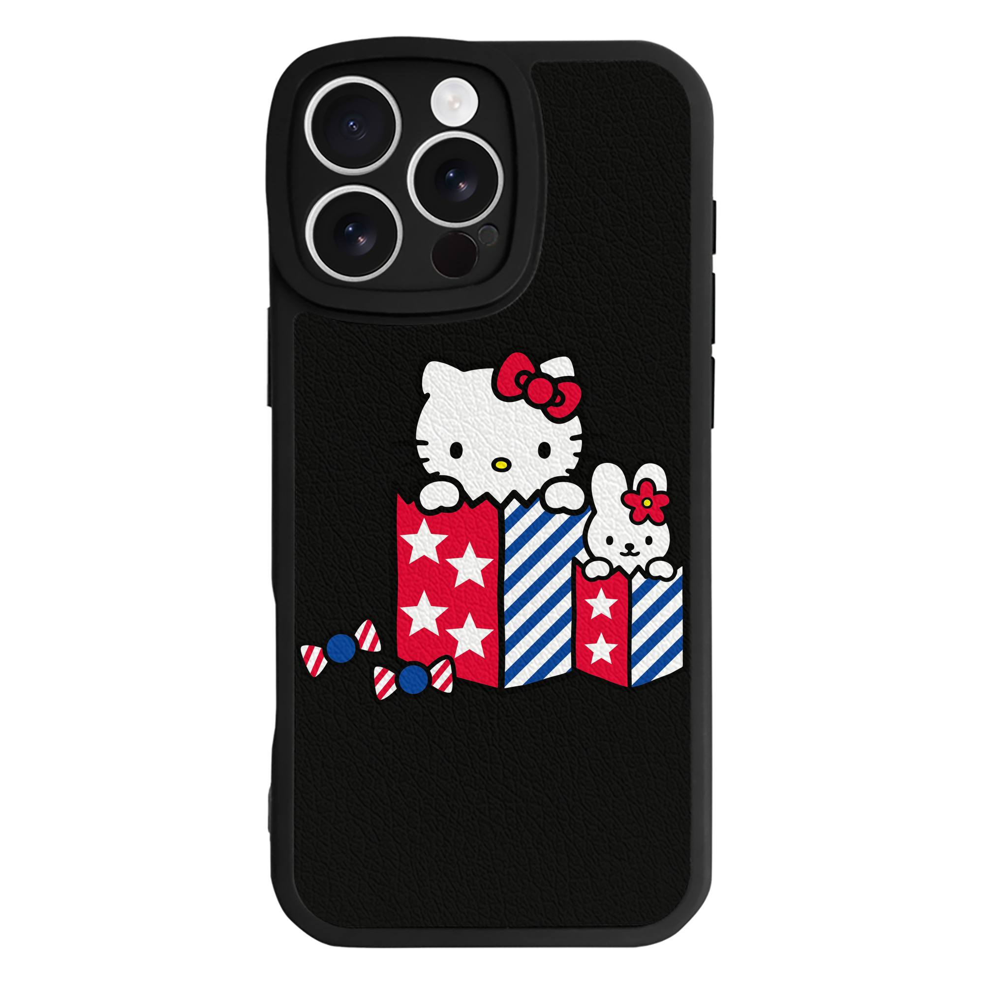 （画像用） Hello Kitty ハローキティ 【iPhone 16シリーズ対応】シリコンスマホケース（レザー調） 材質：シリコン